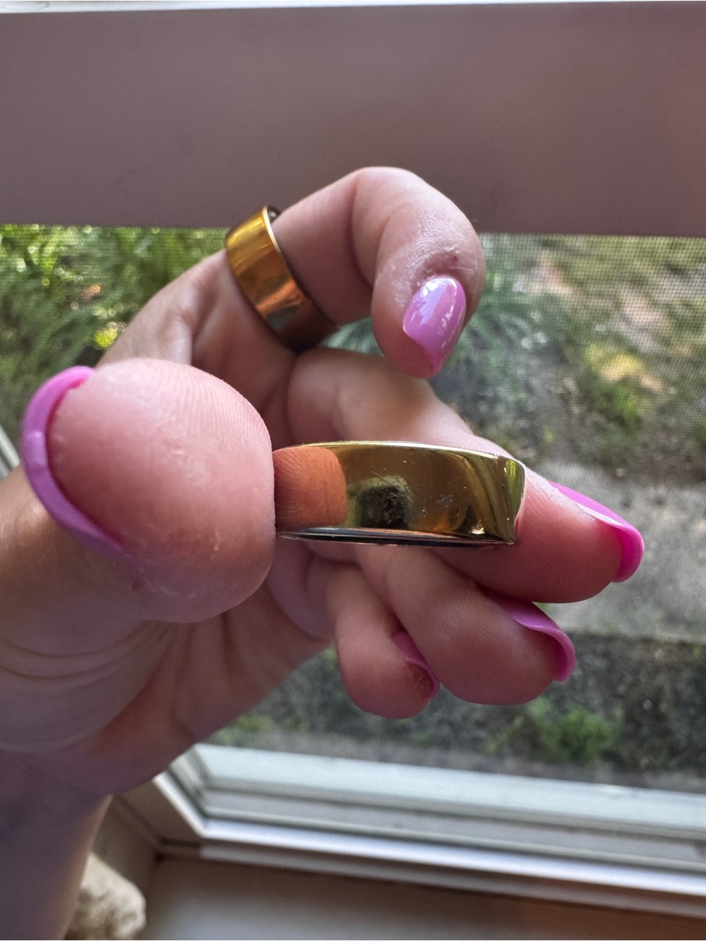 Oura Gold Wide Band Ring with Polished Finish